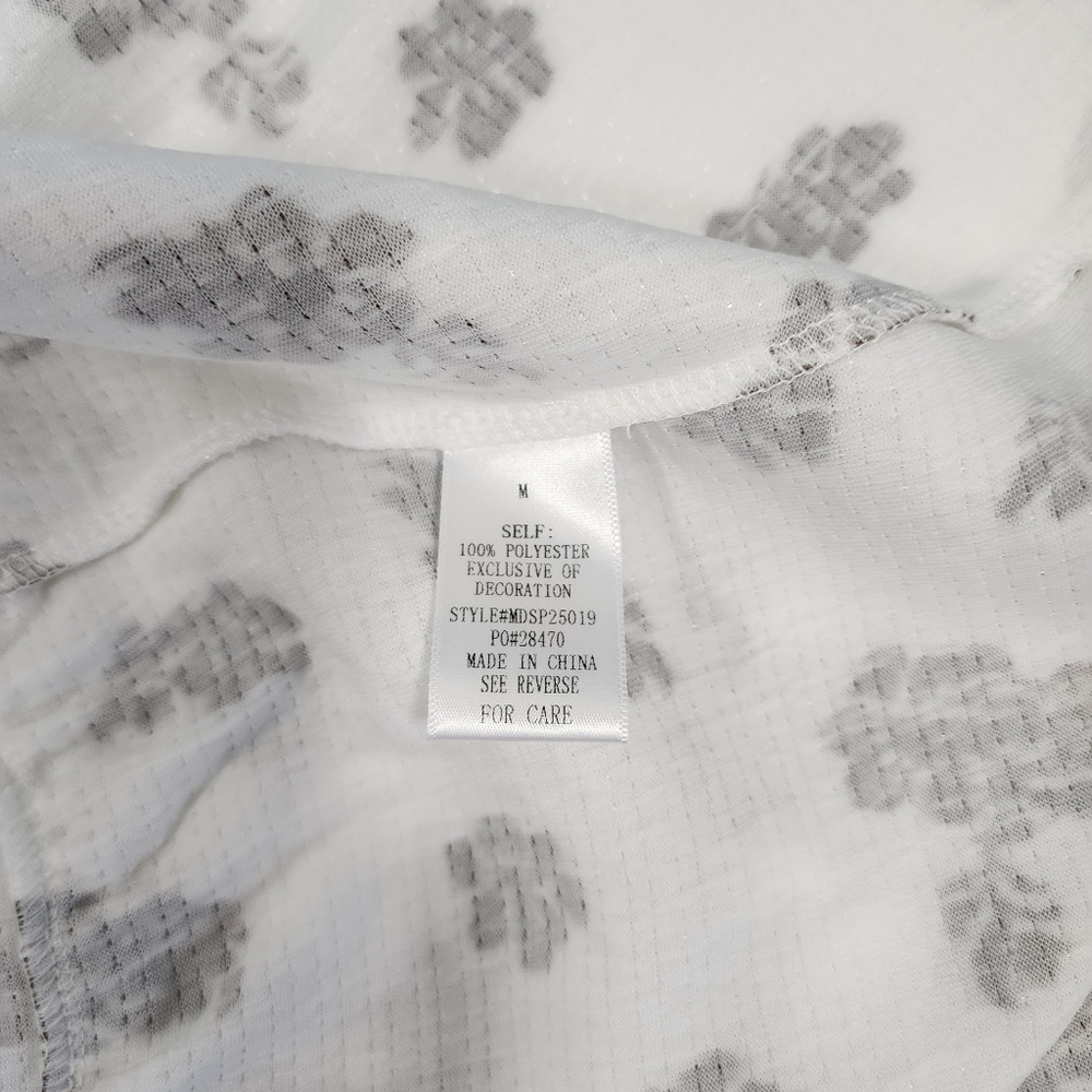 Mikarose Dress Floral Size M White/Brown Spring Tiered Cloud Dress Pockets Lace - Picture 9 of 12